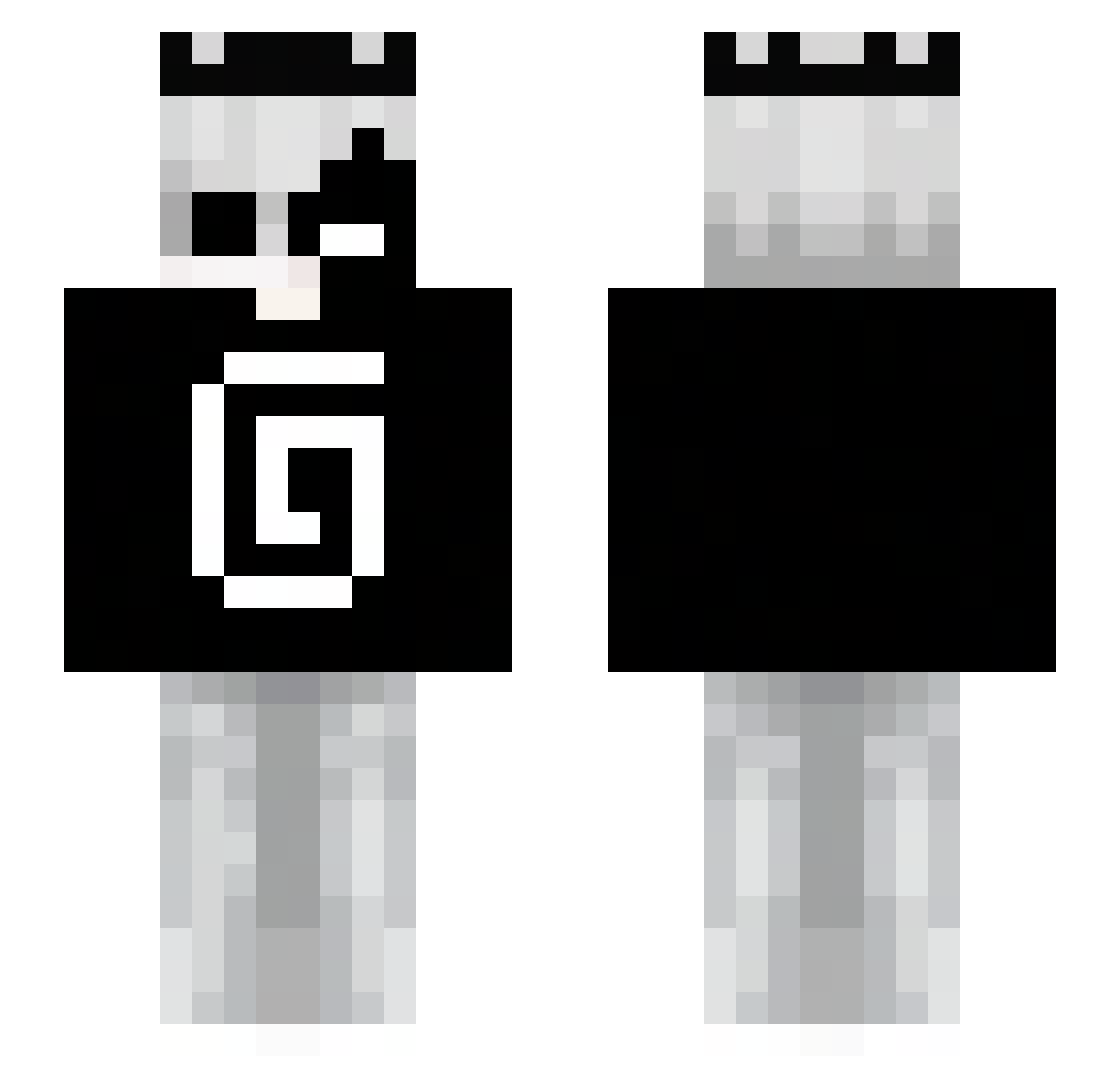 Lunar_zz Minecraft skin, front and back view