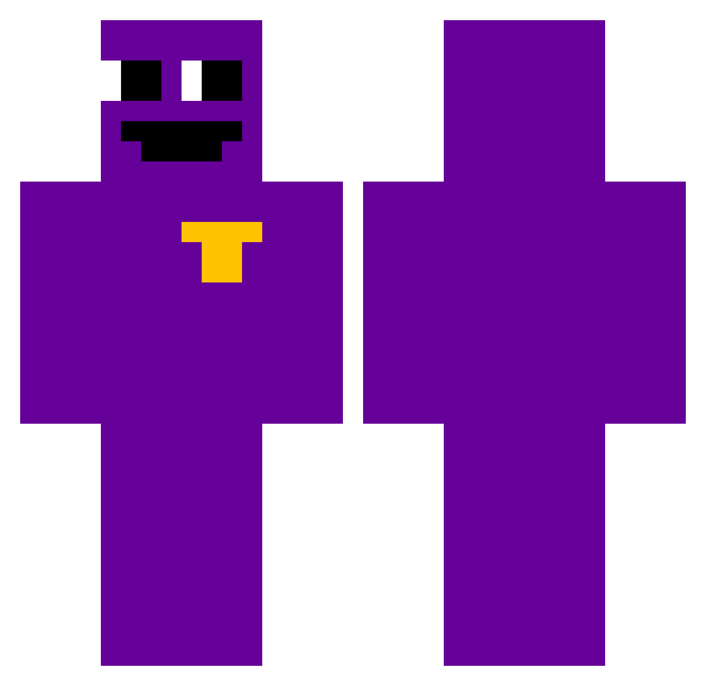pkdeath Minecraft skin, front and back view