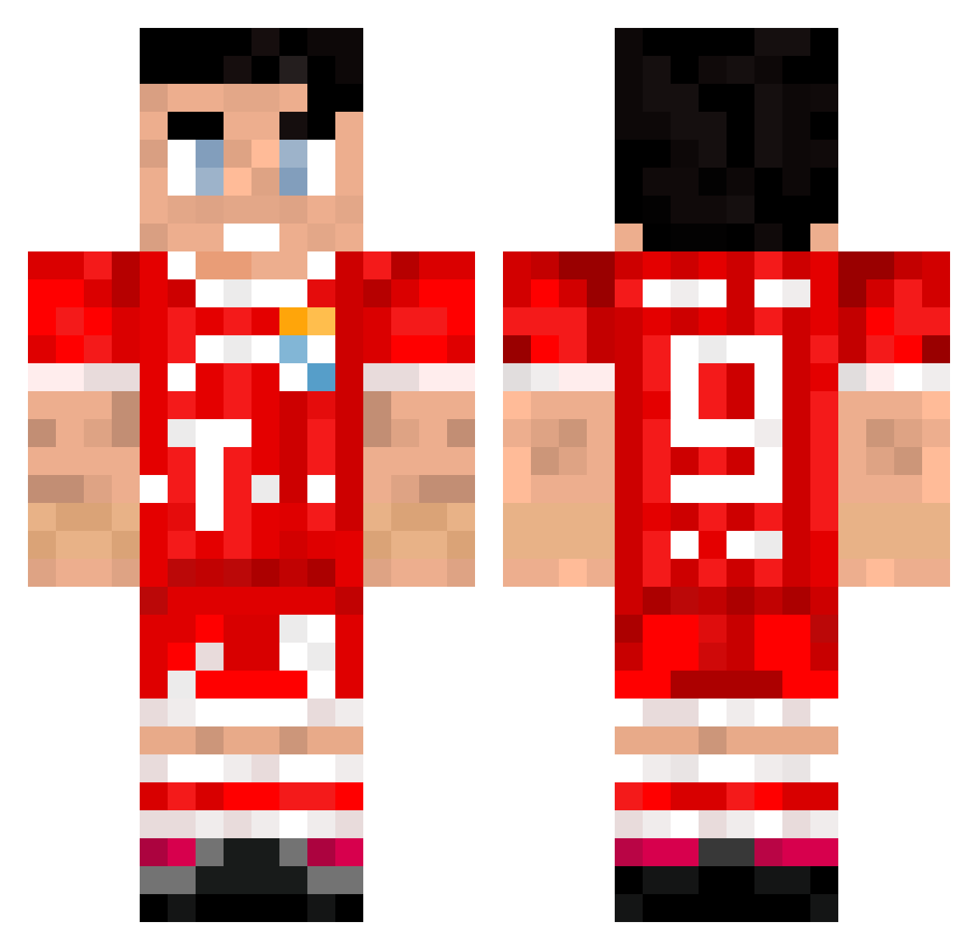 xyzkox Minecraft skin, front and back view