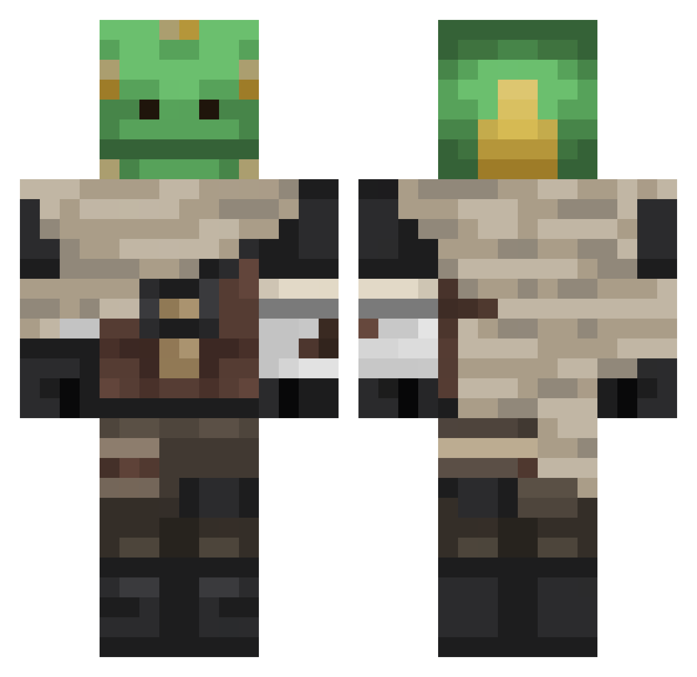 Jaguar0137 Minecraft skin, front and back view