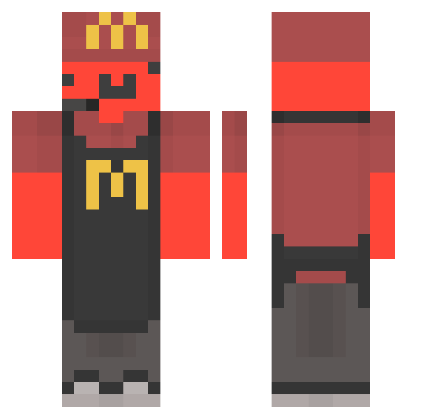 psoniik Minecraft skin, front and back view