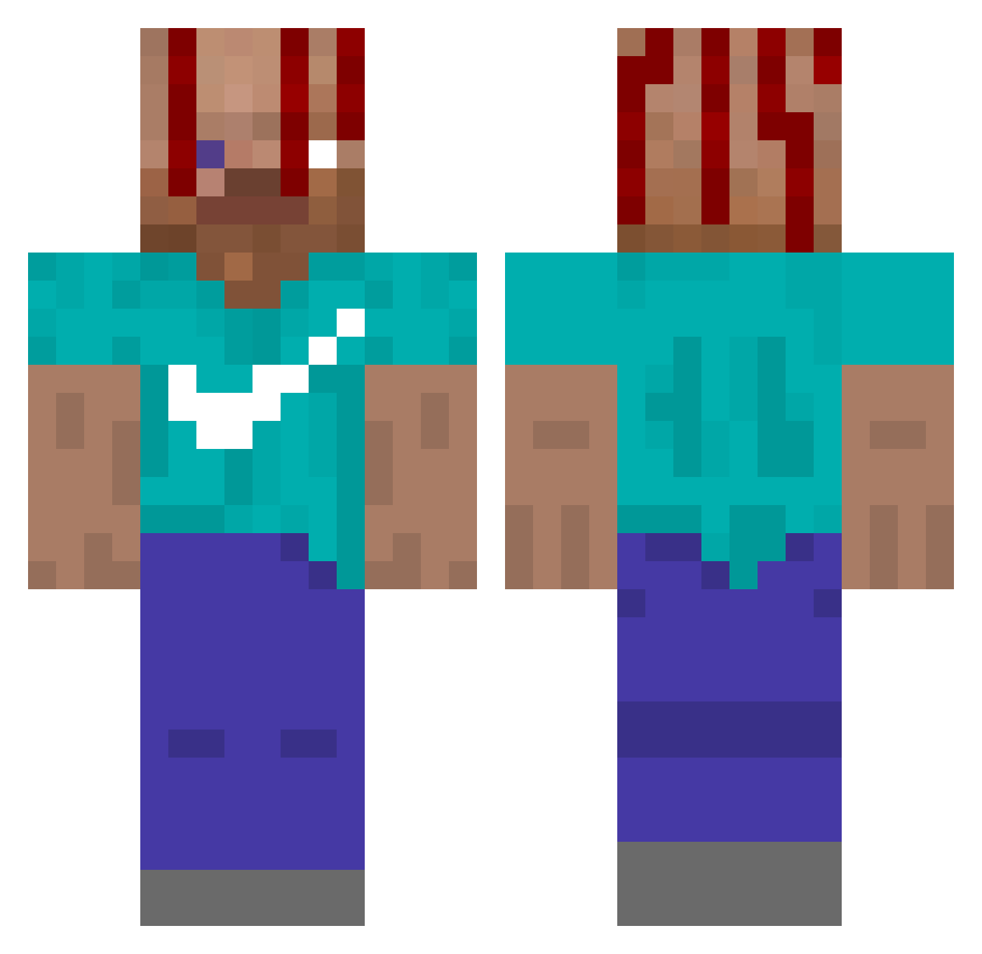 Fundraisers Minecraft skin, front and back view