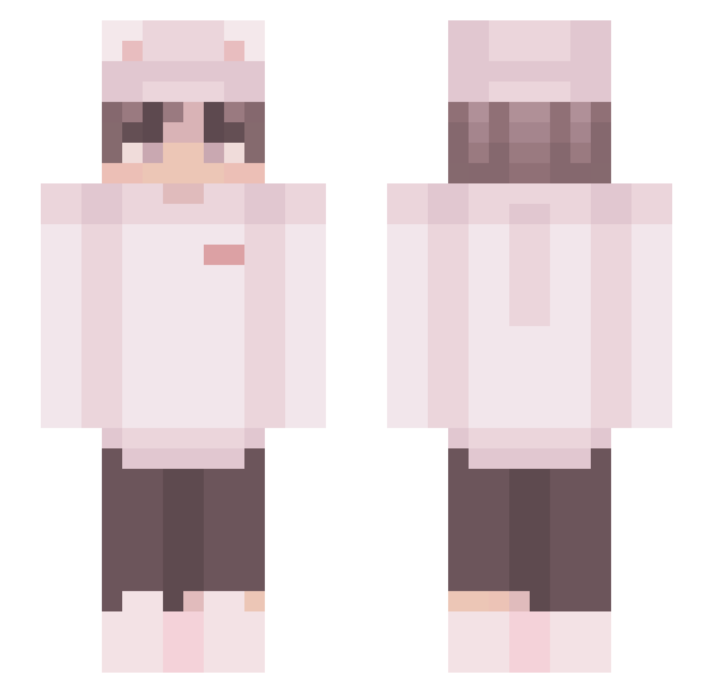 QSIGN Minecraft skin, front and back view