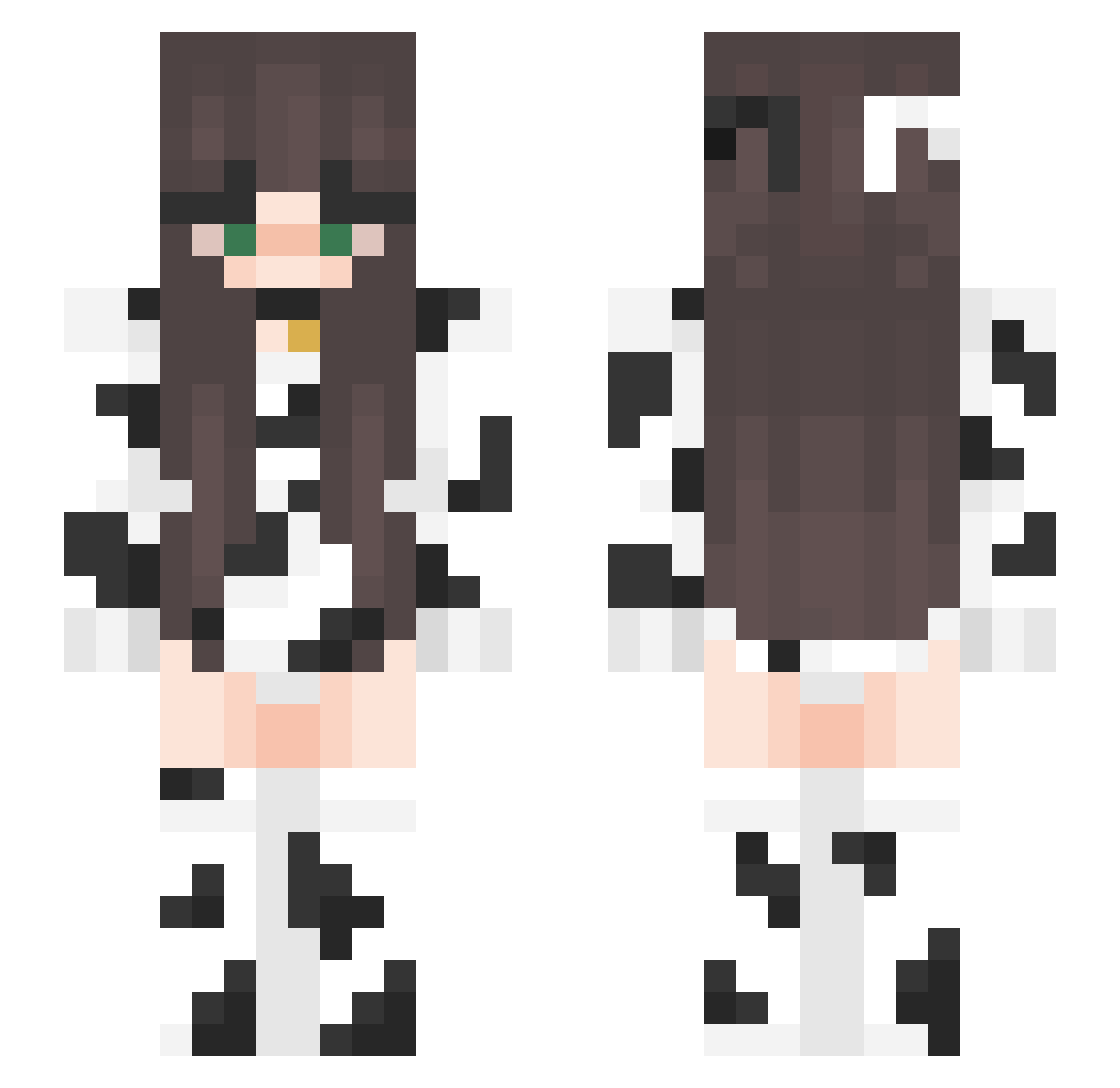 itsTianna Minecraft skin, front and back view