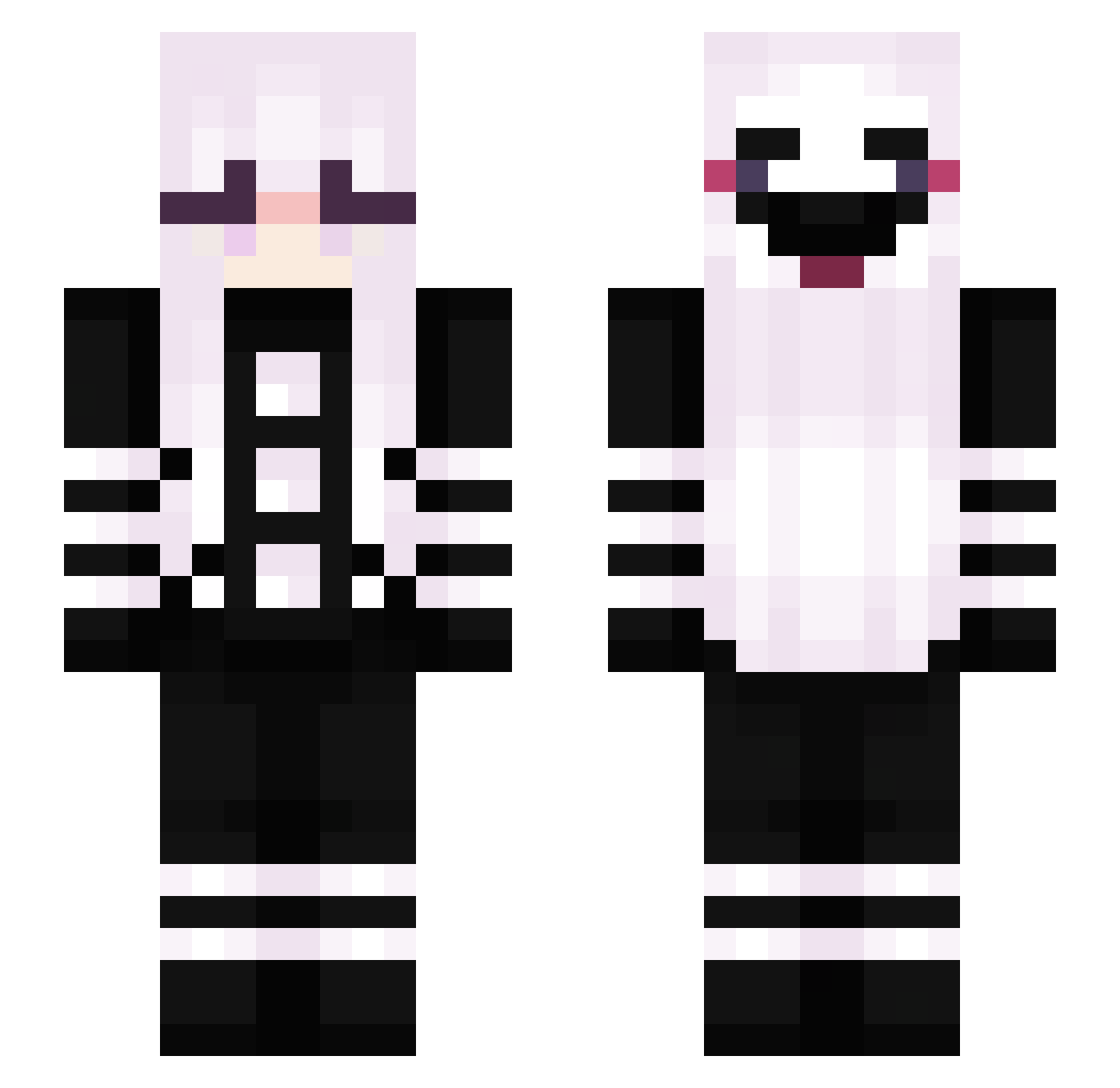 Yummers06 Minecraft skin, front and back view