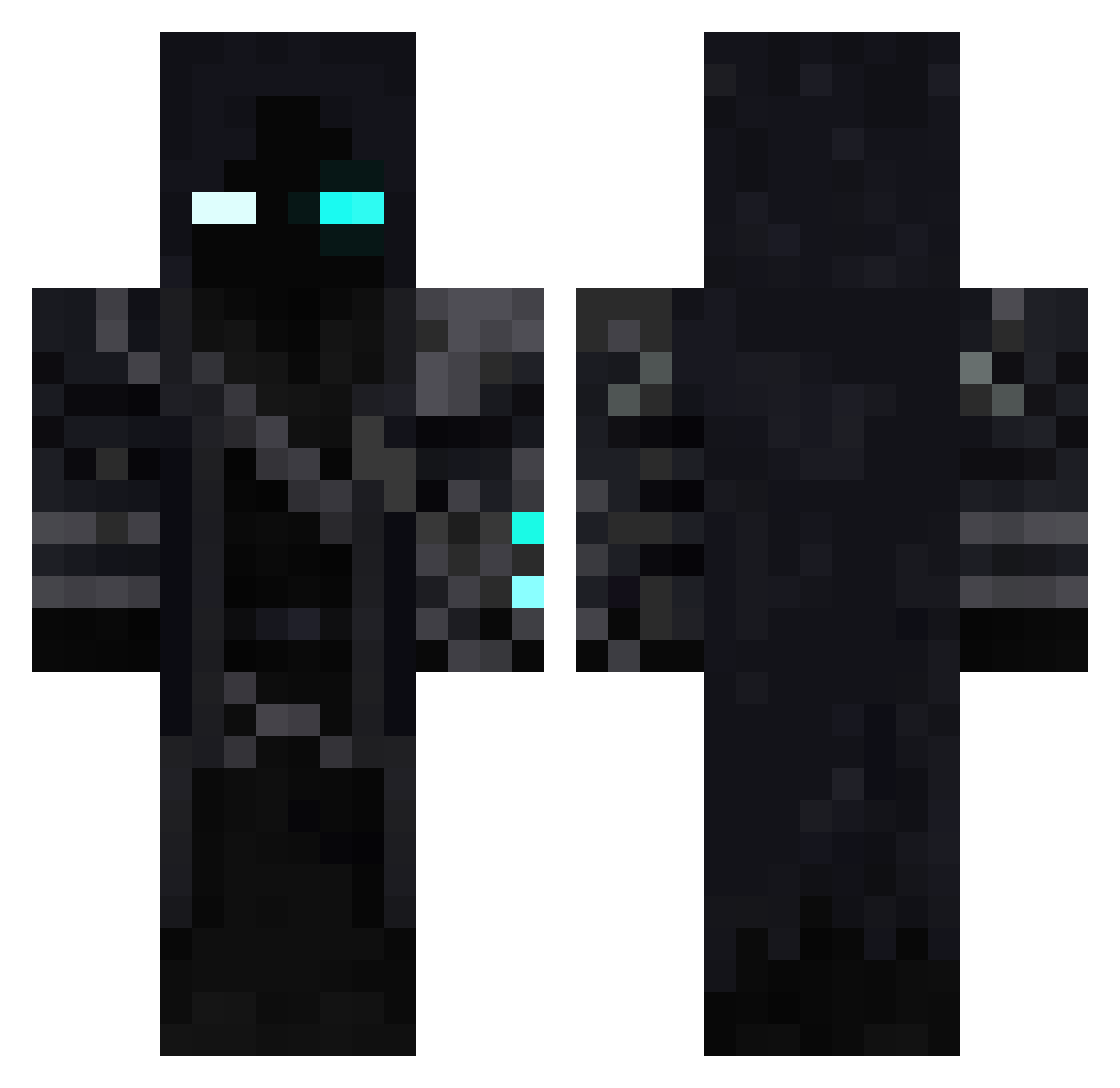 DotIsNot Minecraft skin, front and back view