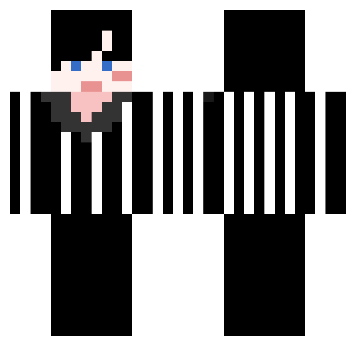 kakakiki Minecraft skin, front and back view