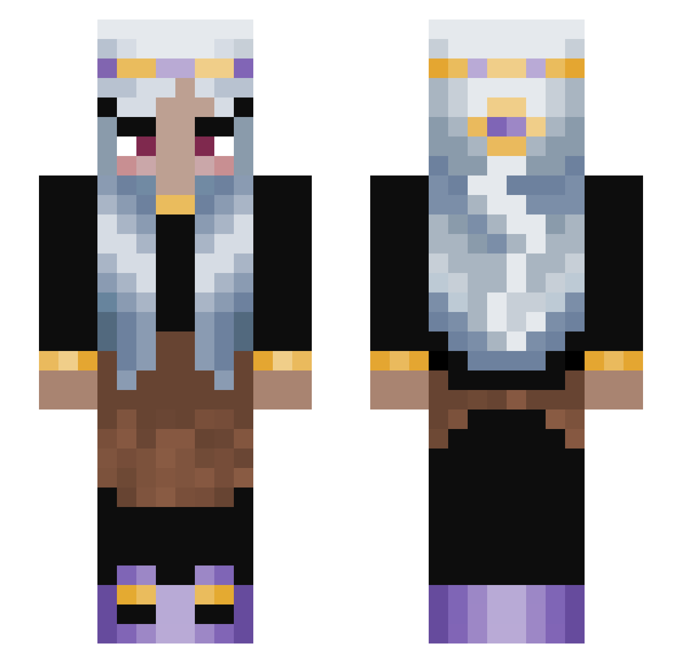 Rocheffe Minecraft skin, front and back view