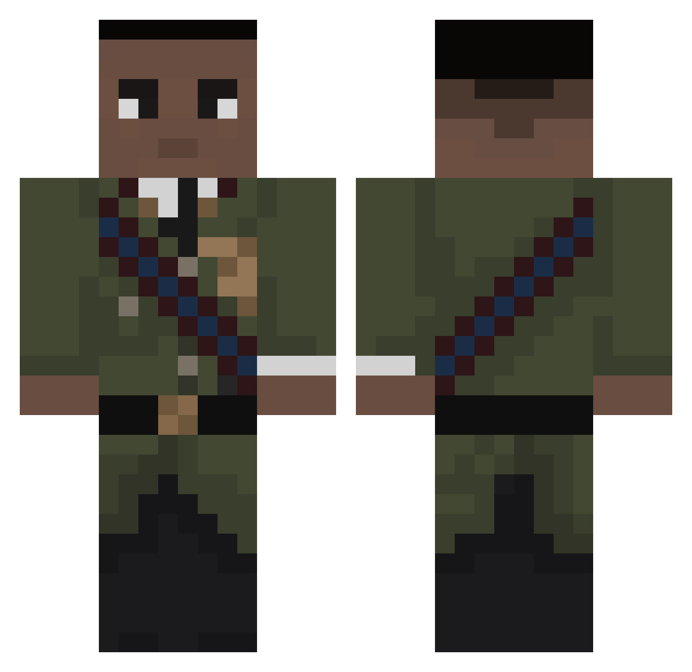 starclat Minecraft skin, front and back view