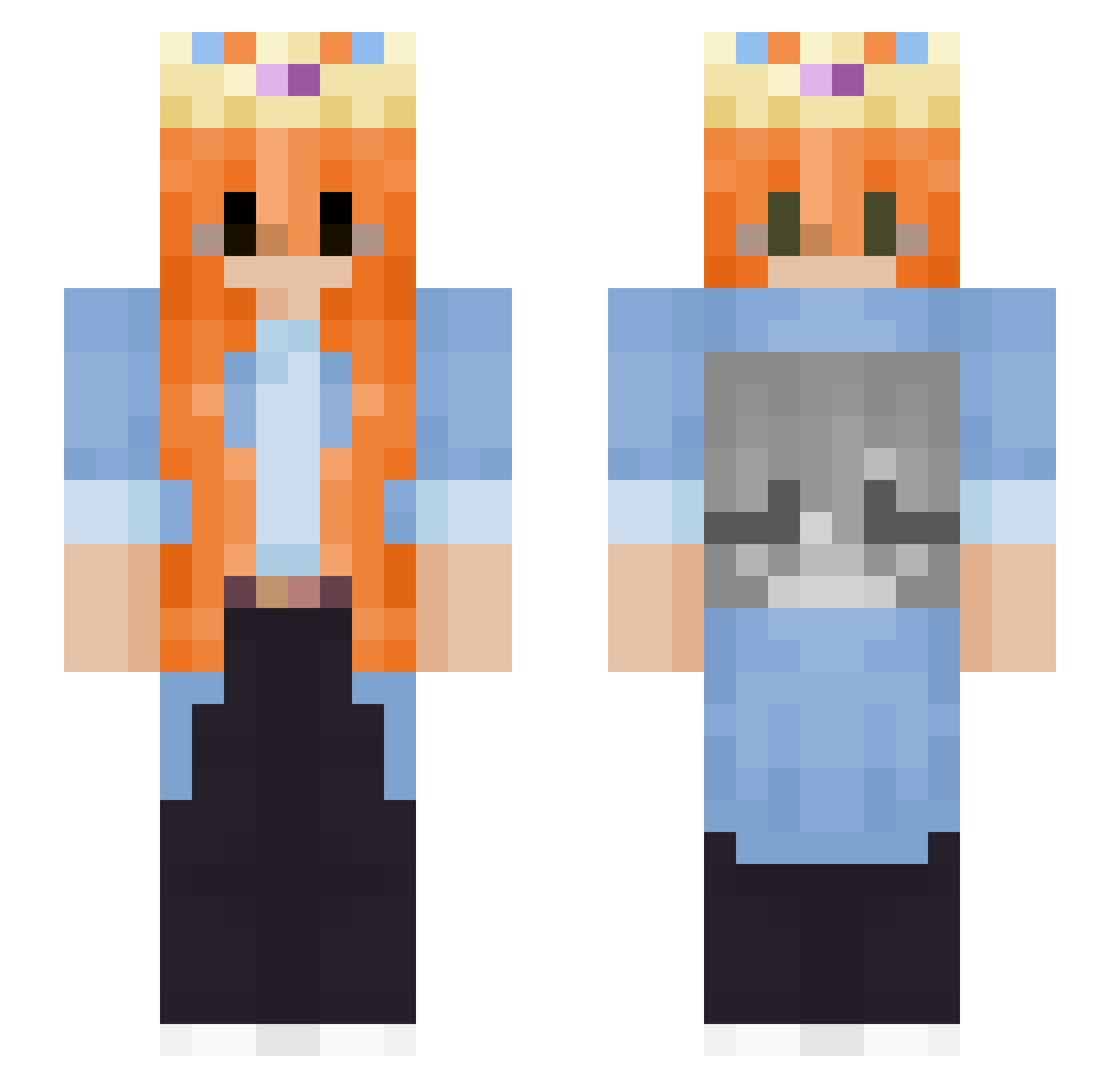 Skylany Minecraft skin, front and back view