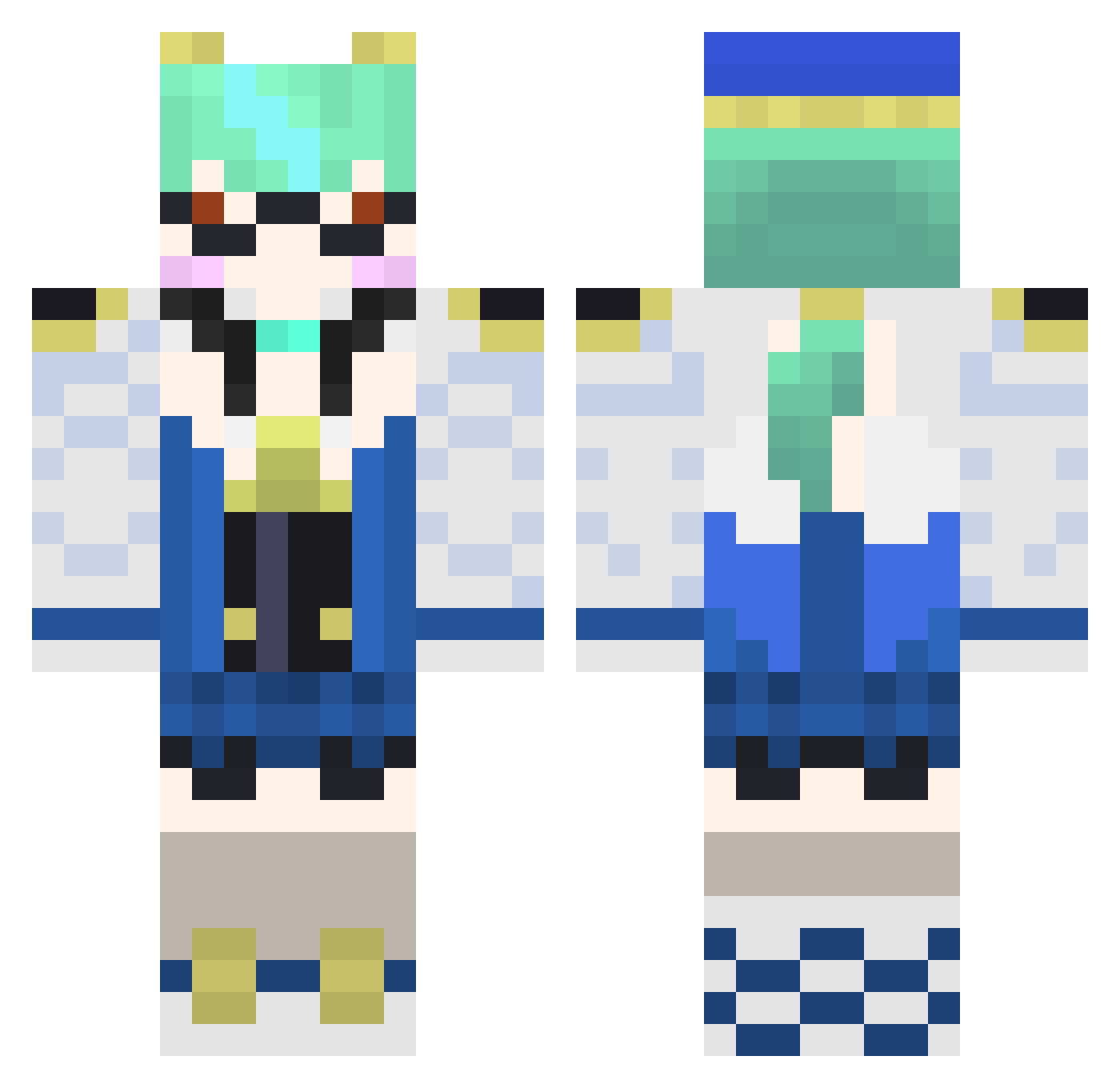 YOUR_PRO_PLAYER Minecraft skin, front and back view