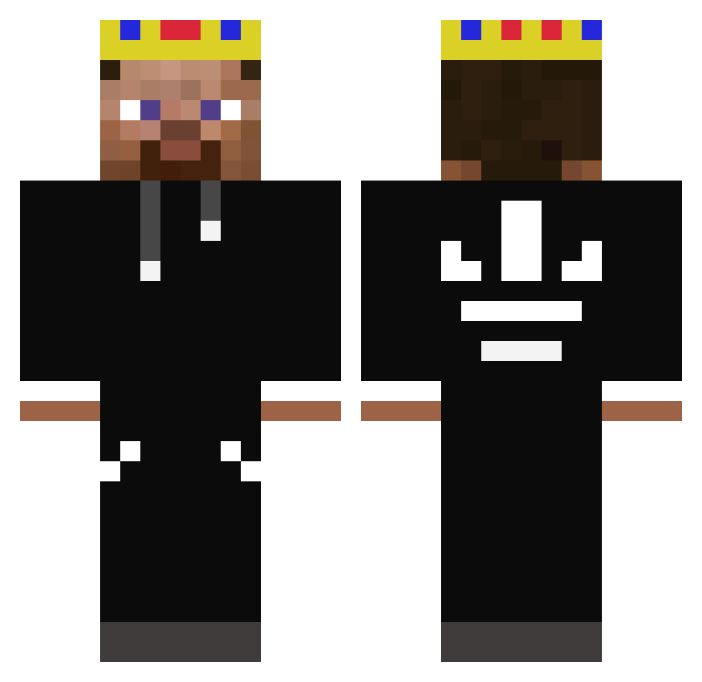 BlixtenB Minecraft skin, front and back view