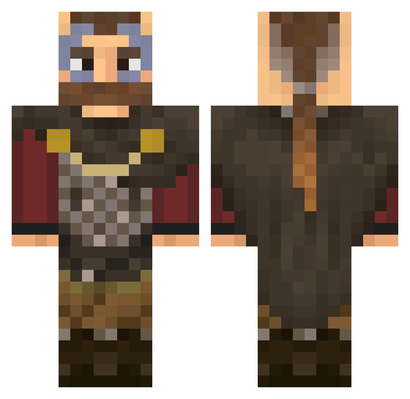 JAKATTACK10 Minecraft skin, front and back view