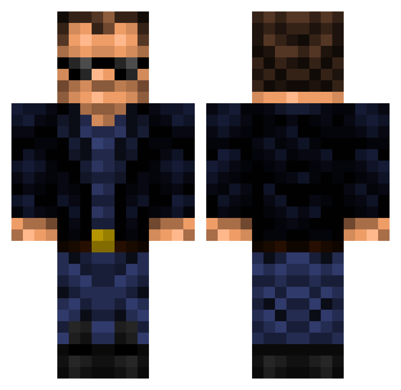 Dissimulator Minecraft skin, front and back view