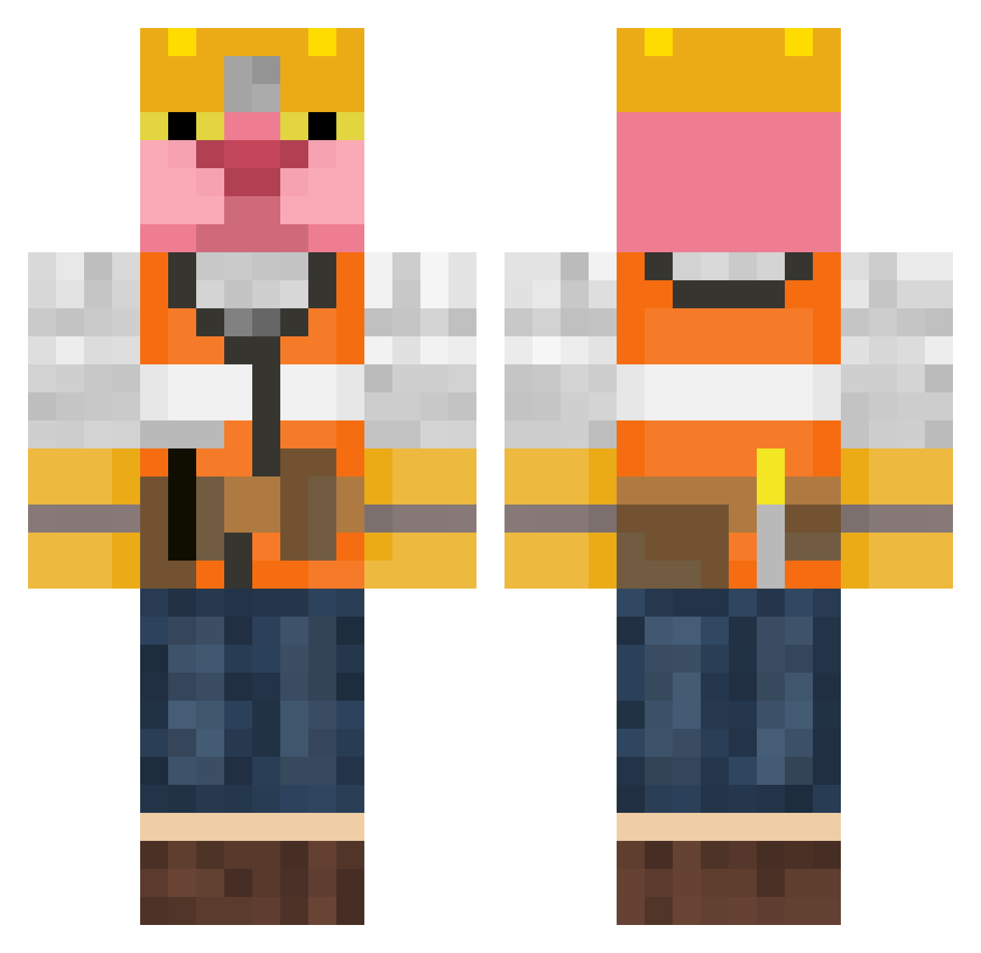 Hummus_Syed Minecraft skin, front and back view
