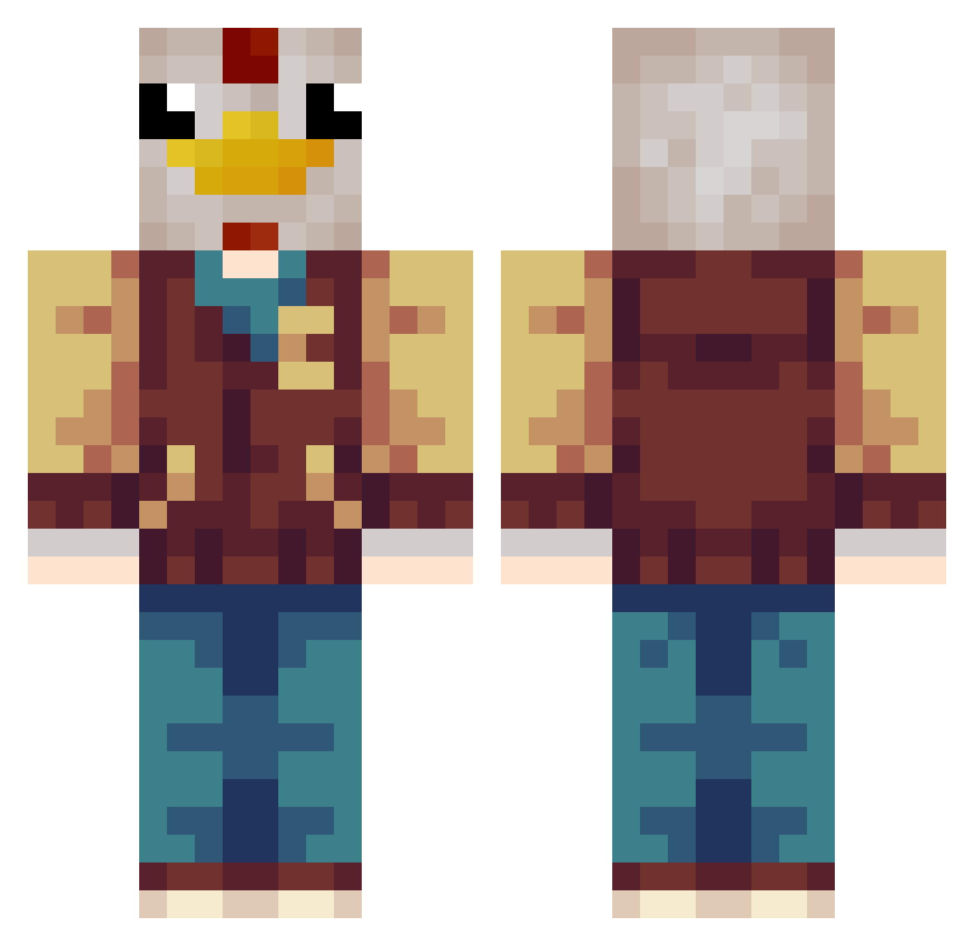 UhmMystic Minecraft skin, front and back view