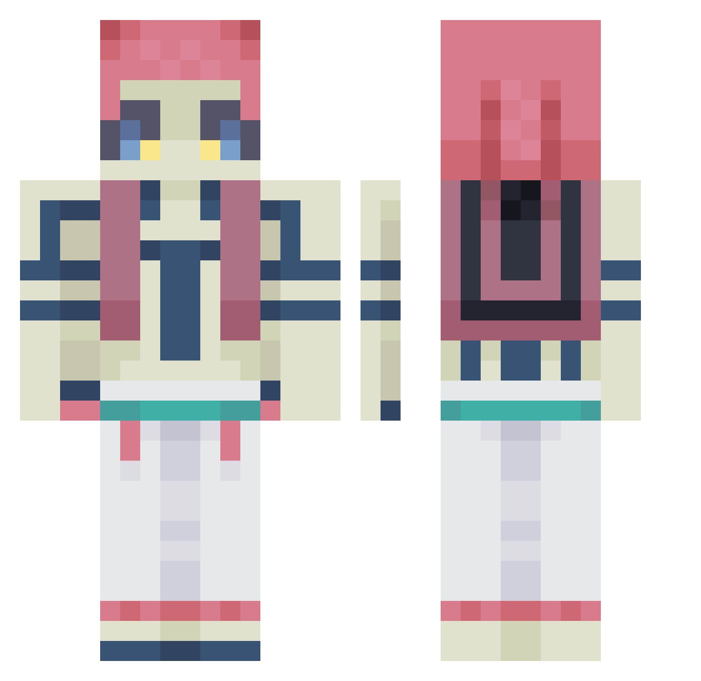 TheCloudSaver Minecraft skin, front and back view