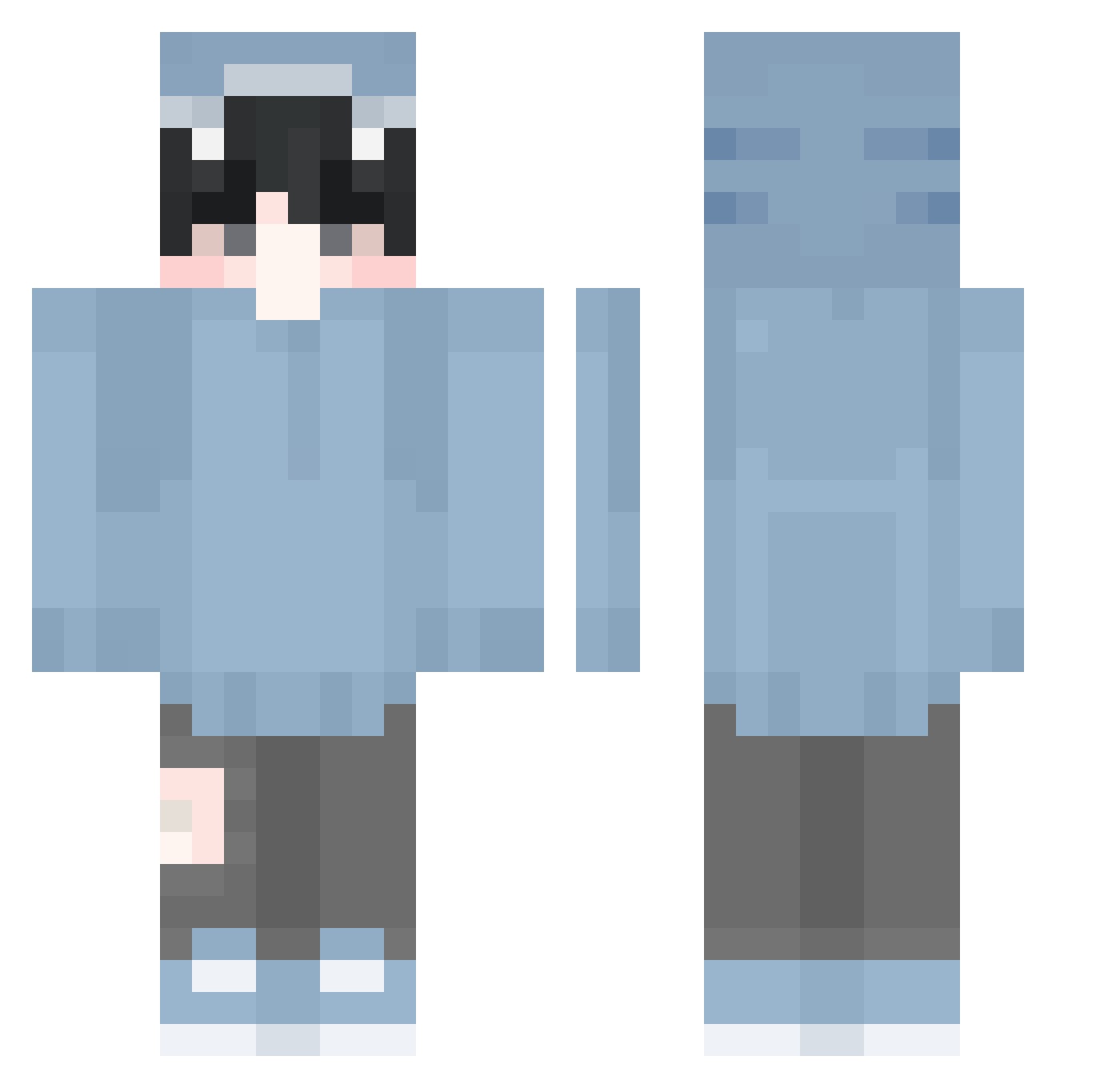 IskraMin Minecraft skin, front and back view