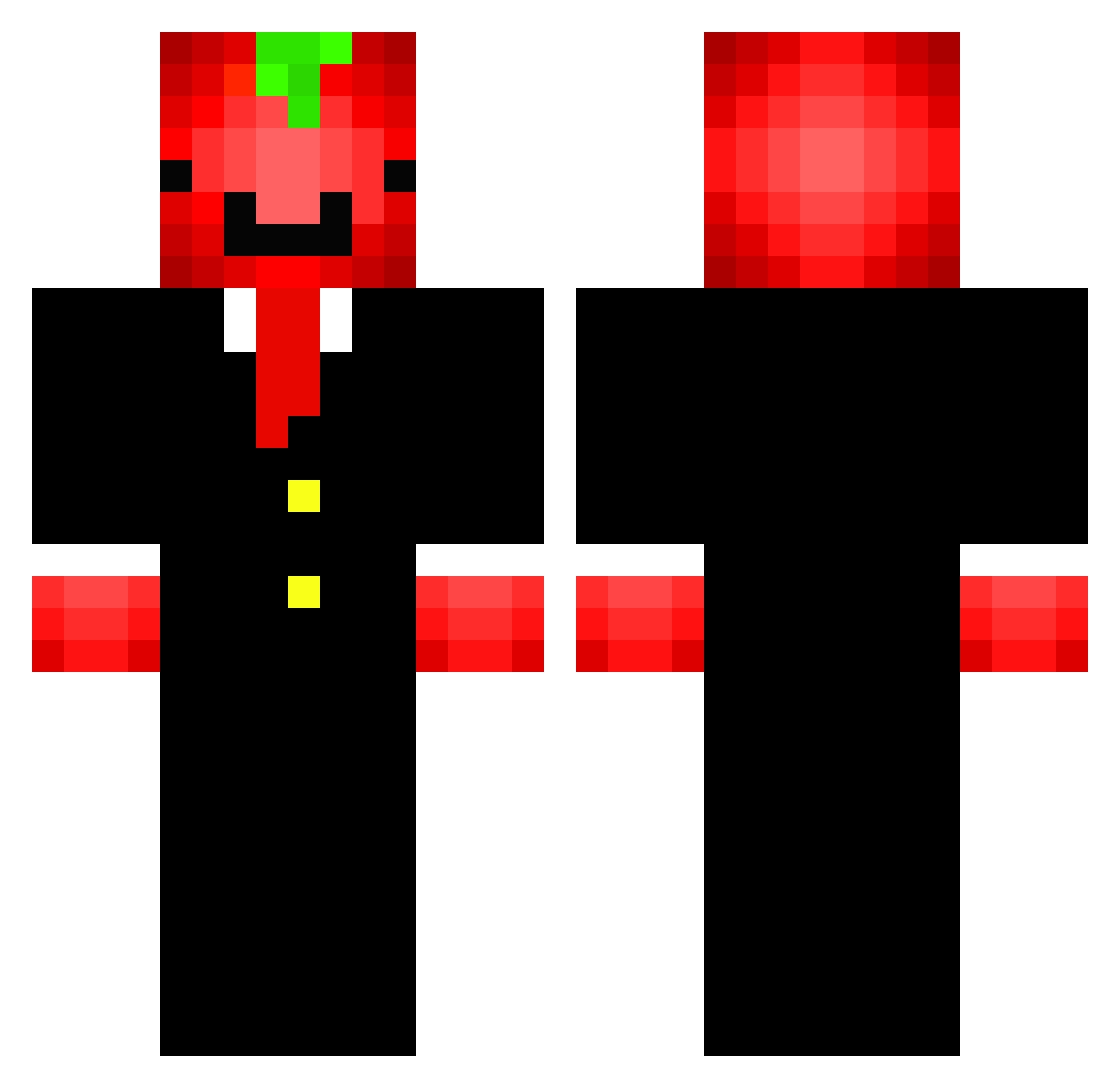 Bobernico Minecraft skin, front and back view