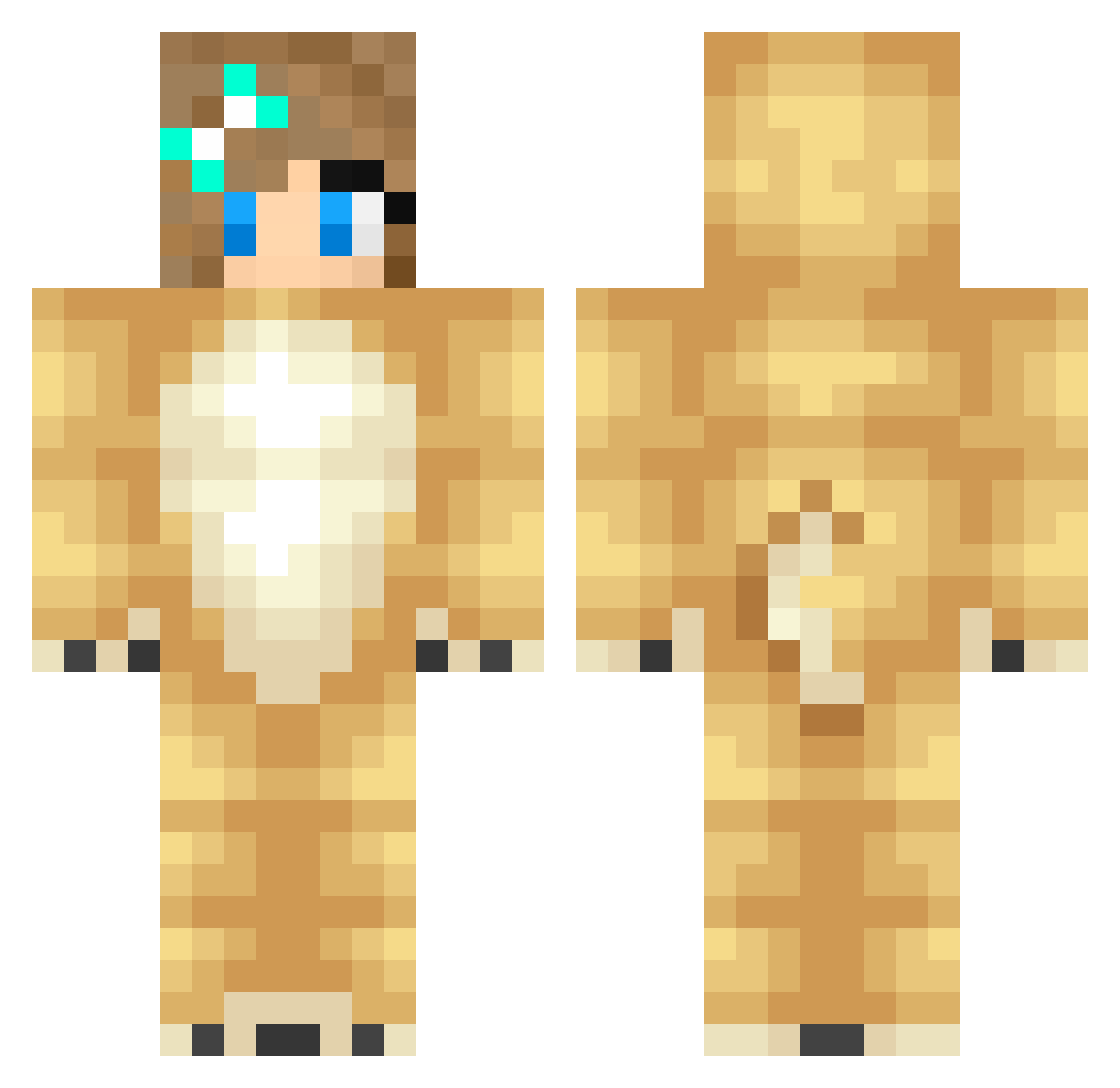 vrvgod Minecraft skin, front and back view