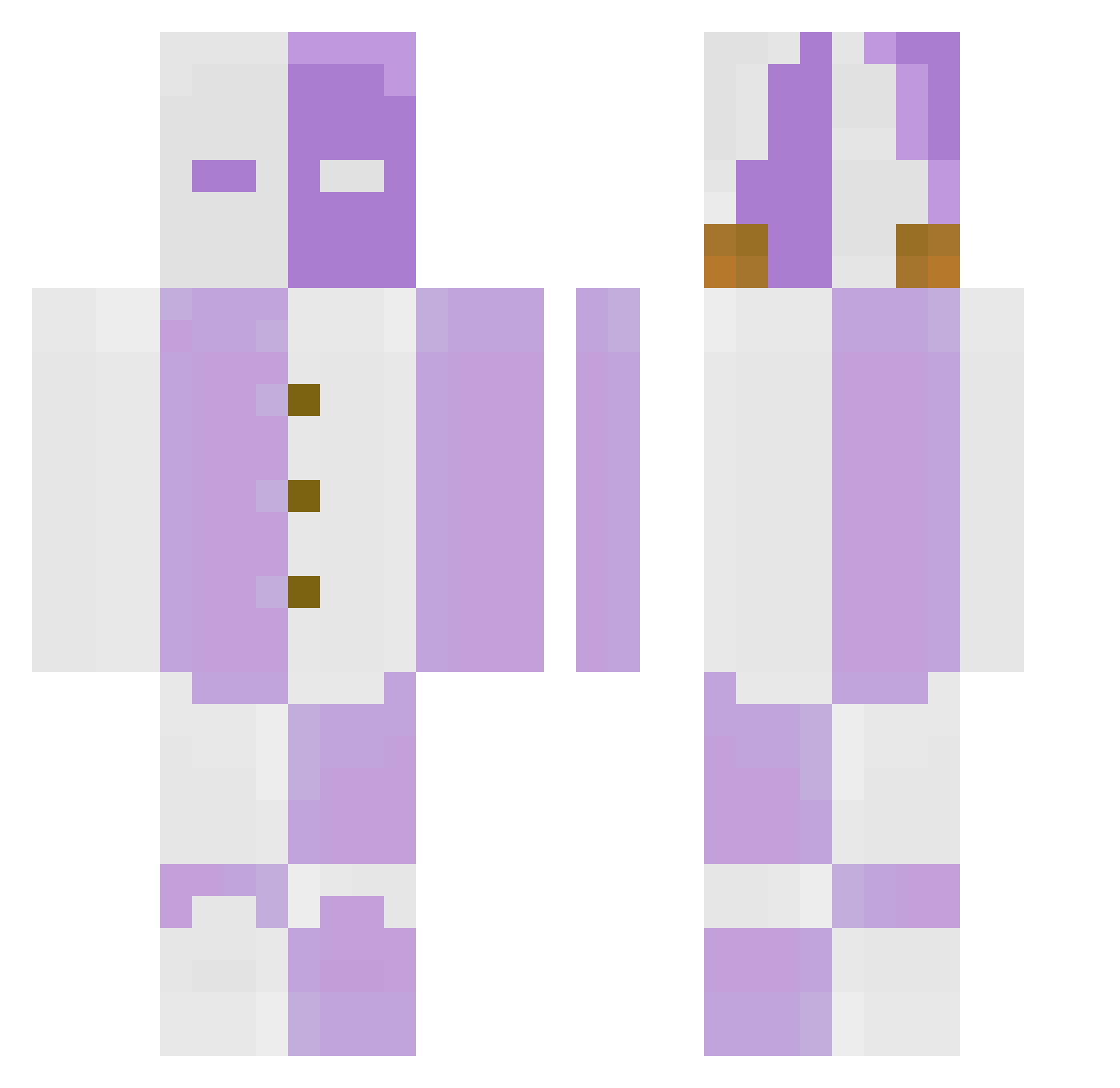 calebflores Minecraft skin, front and back view
