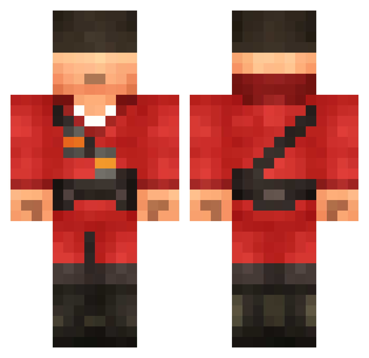 BestOfP Minecraft skin, front and back view