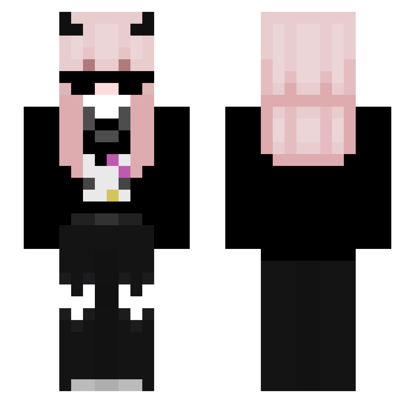 whynotzbs Minecraft skin, front and back view