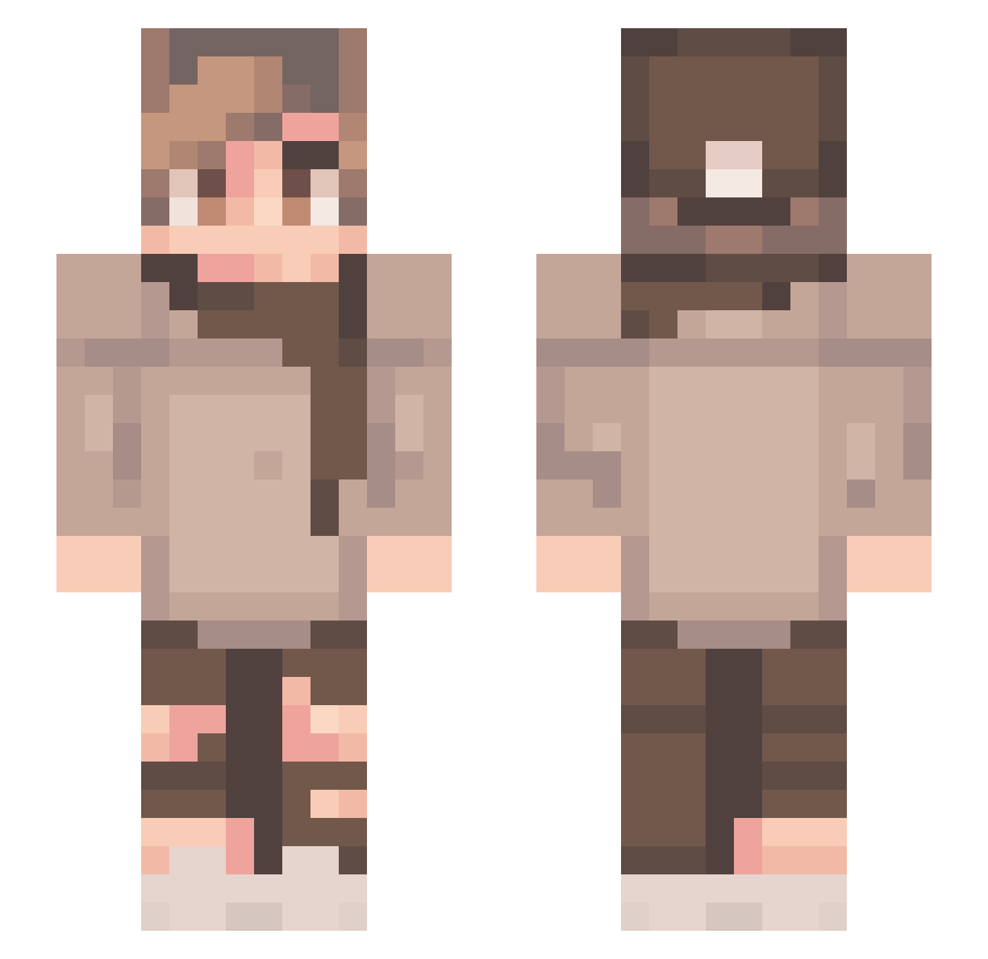TECHNO_BOT_666 Minecraft skin, front and back view