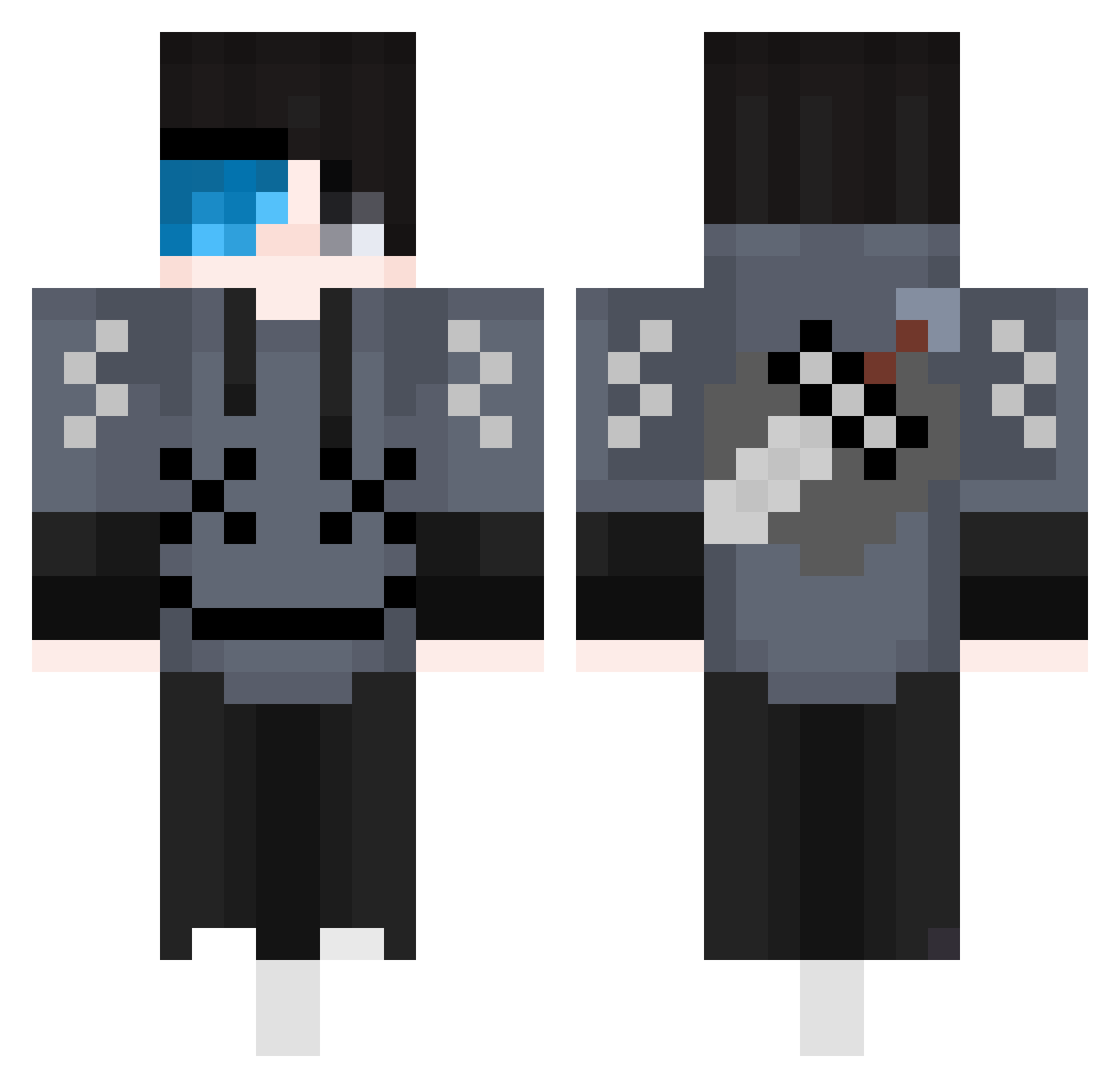 MUseMIKU Minecraft skin, front and back view