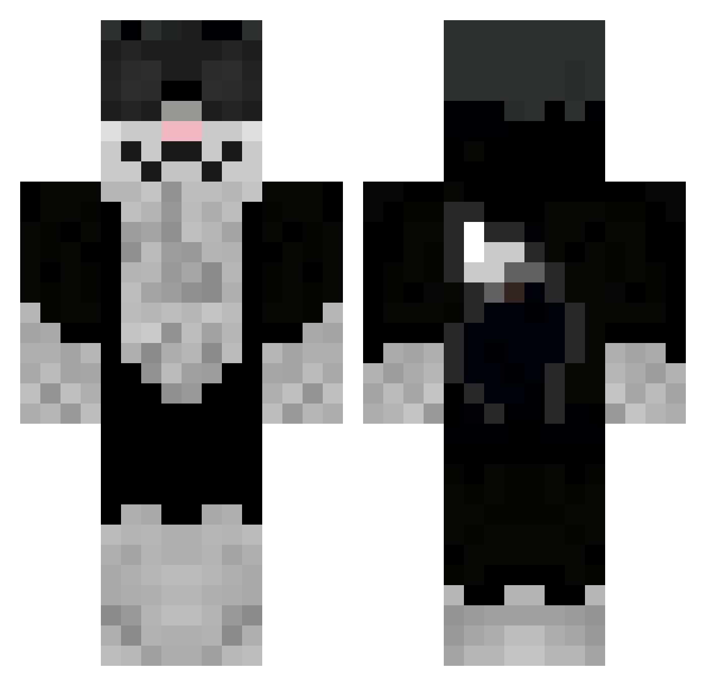 MoonBoxer Minecraft skin, front and back view