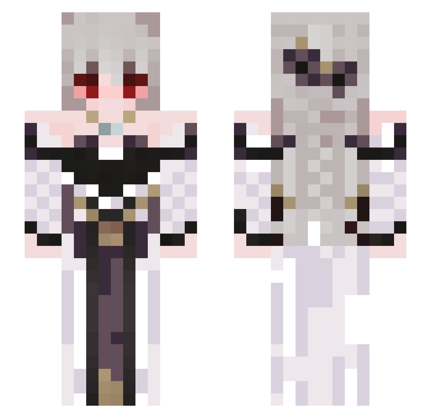 Zen_Zenin_ Minecraft skin, front and back view