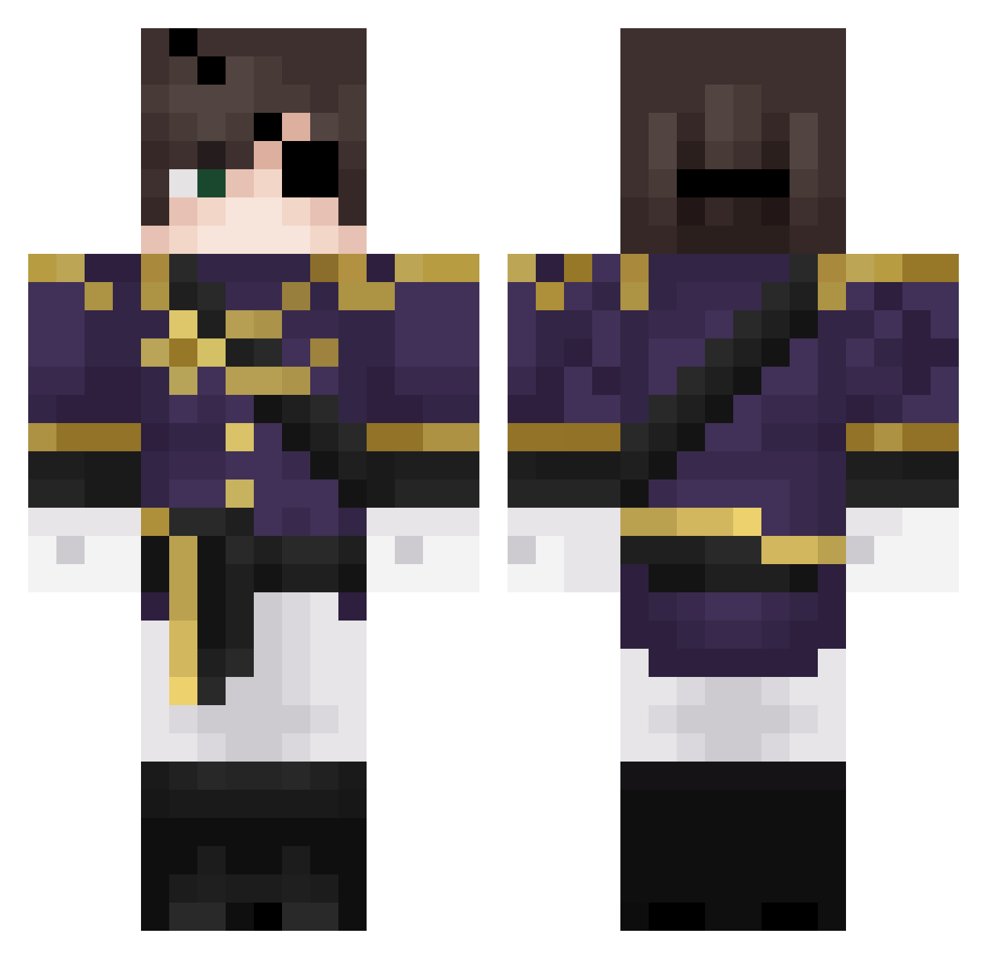 SpectarSpear Minecraft skin, front and back view
