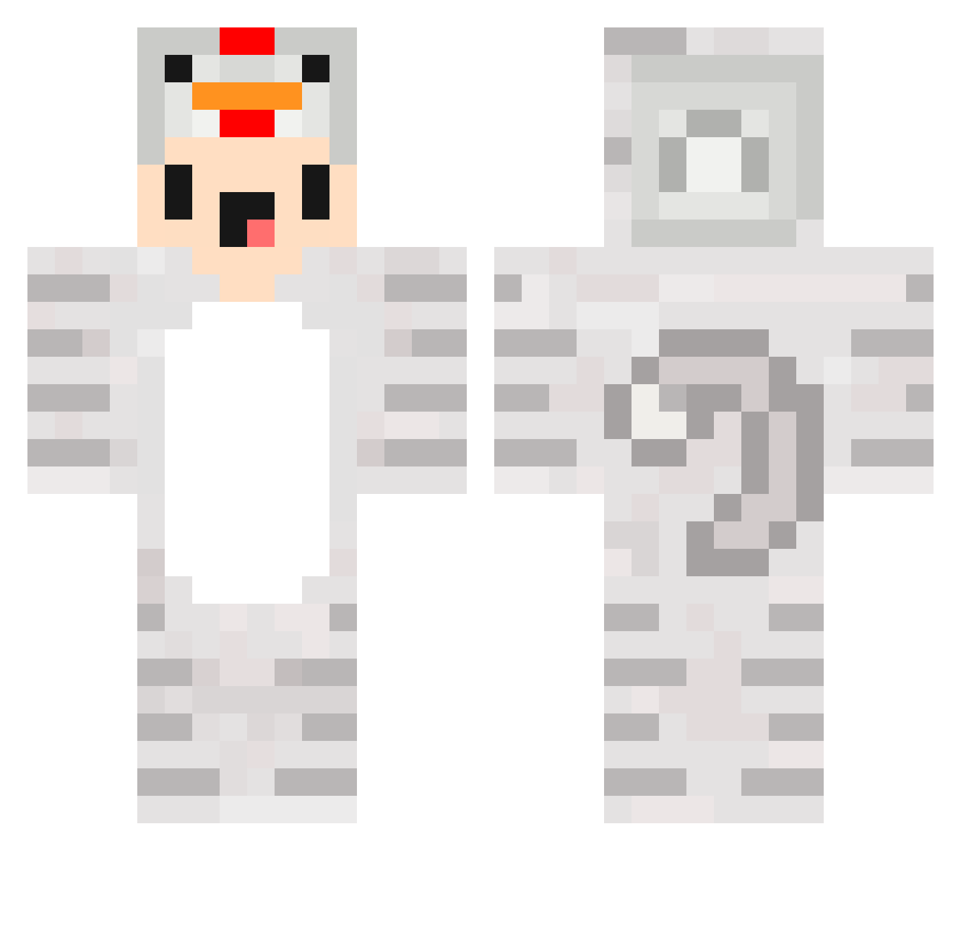 Mimizockt Minecraft skin, front and back view