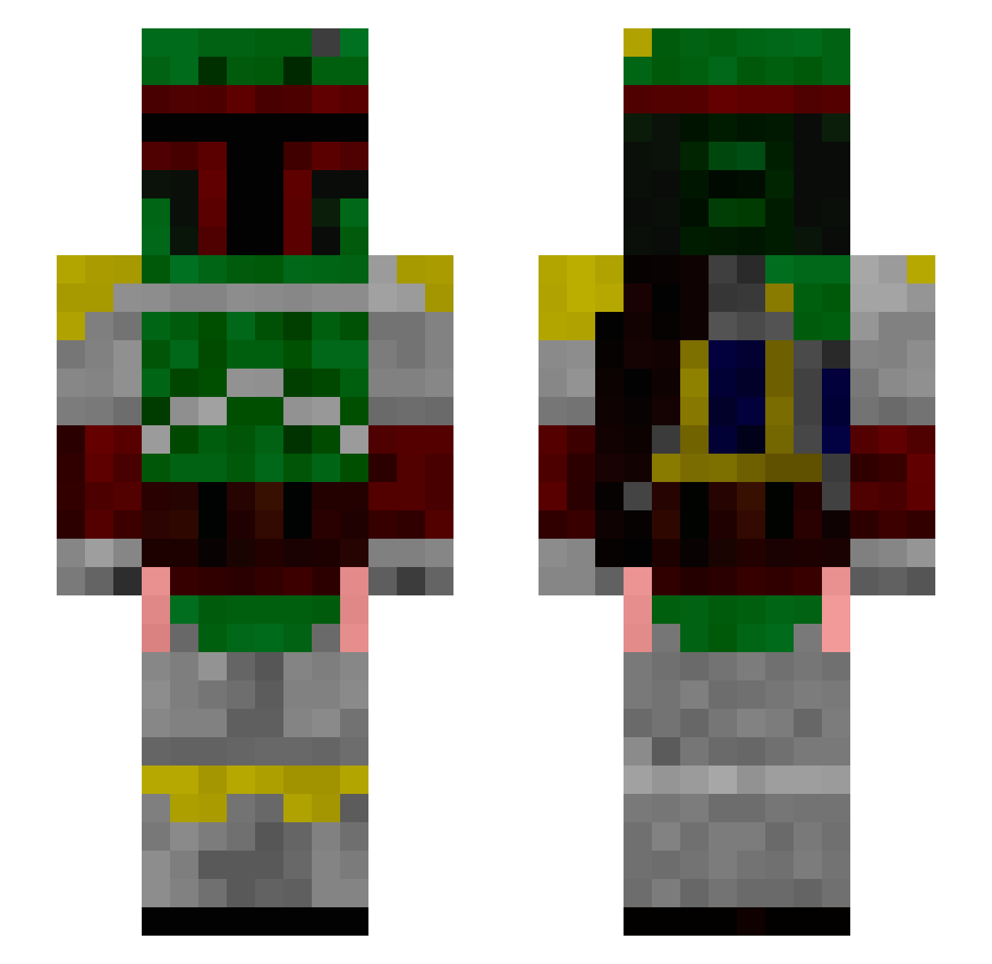 OuTheR Minecraft skin, front and back view