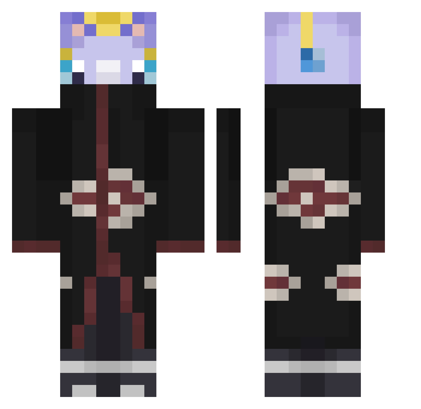 CursedKirby Minecraft skin, front and back view