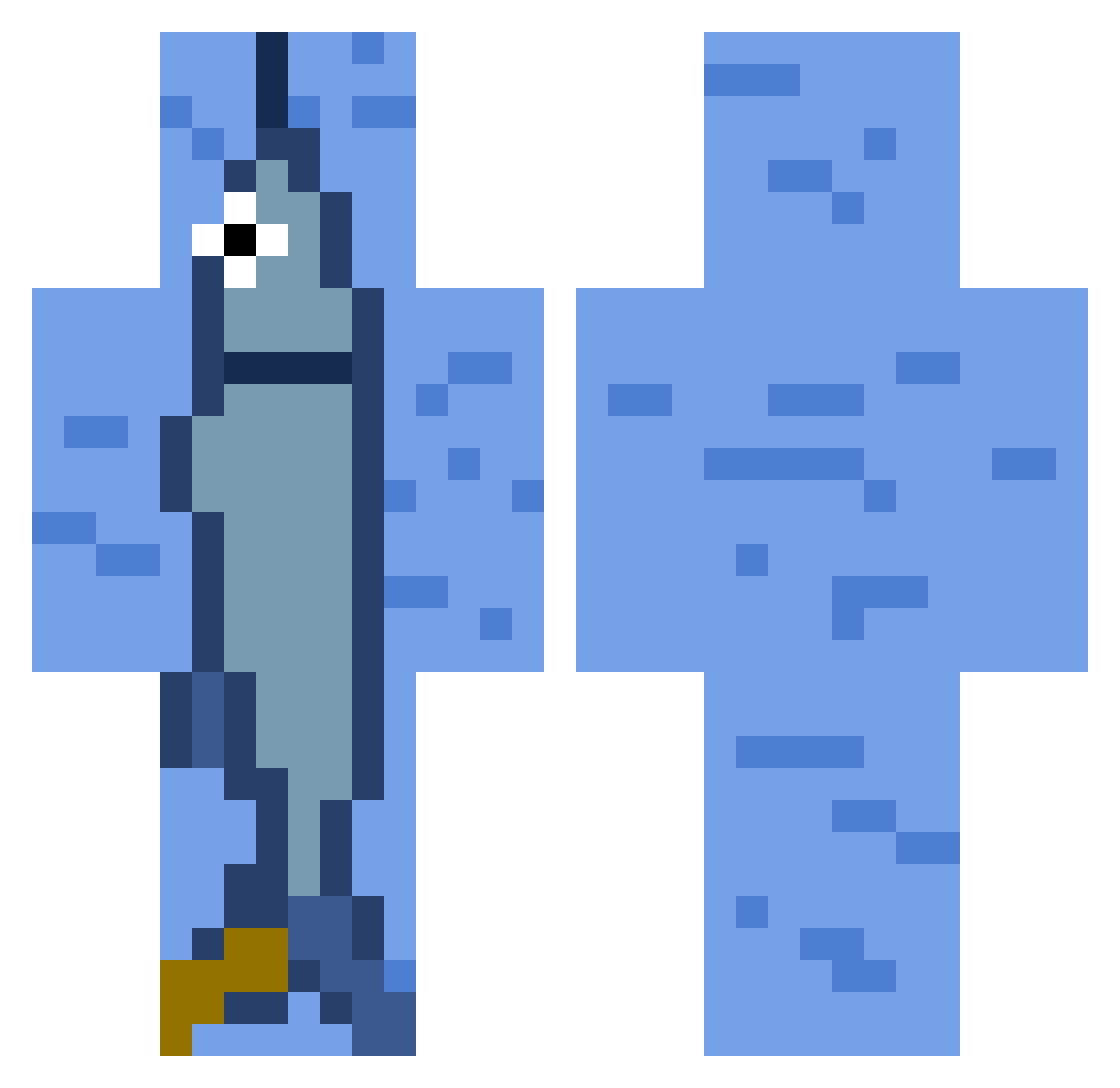 Bya7 Minecraft skin, front and back view