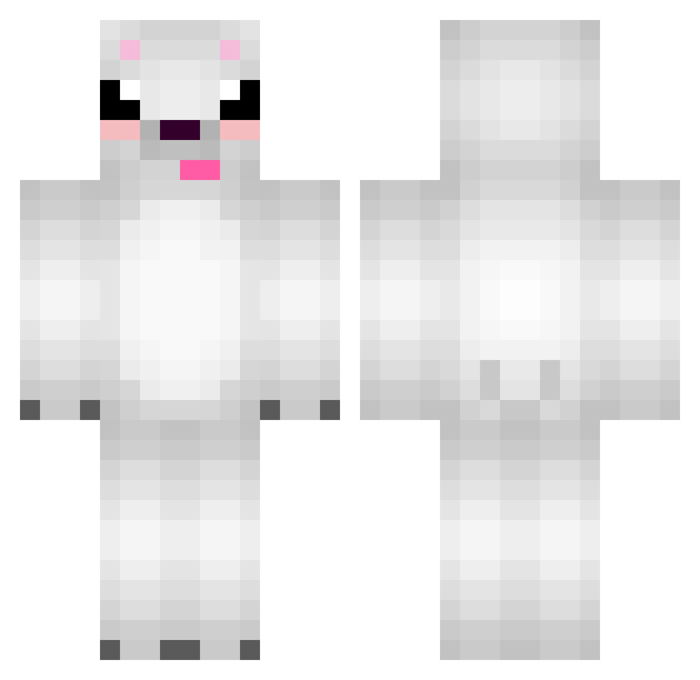 ArkieBiggestQT Minecraft skin, front and back view