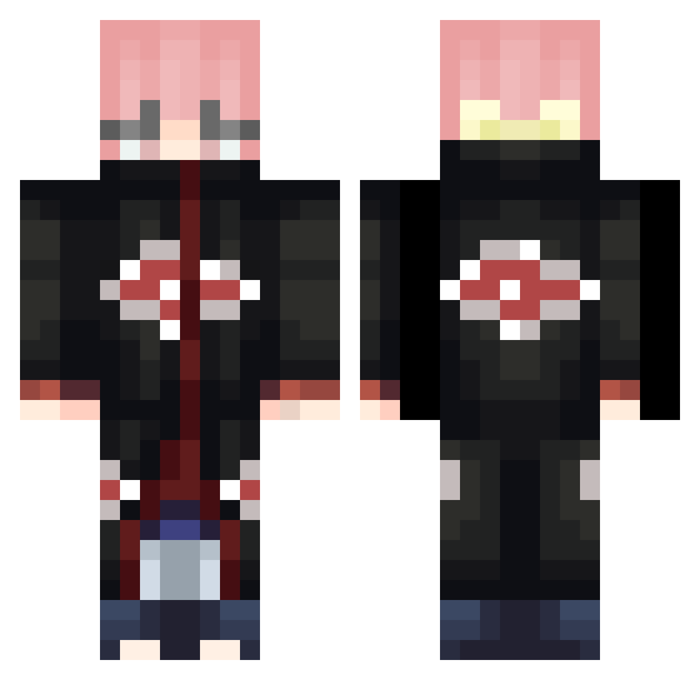 URGETTINGRAIDED Minecraft skin, front and back view