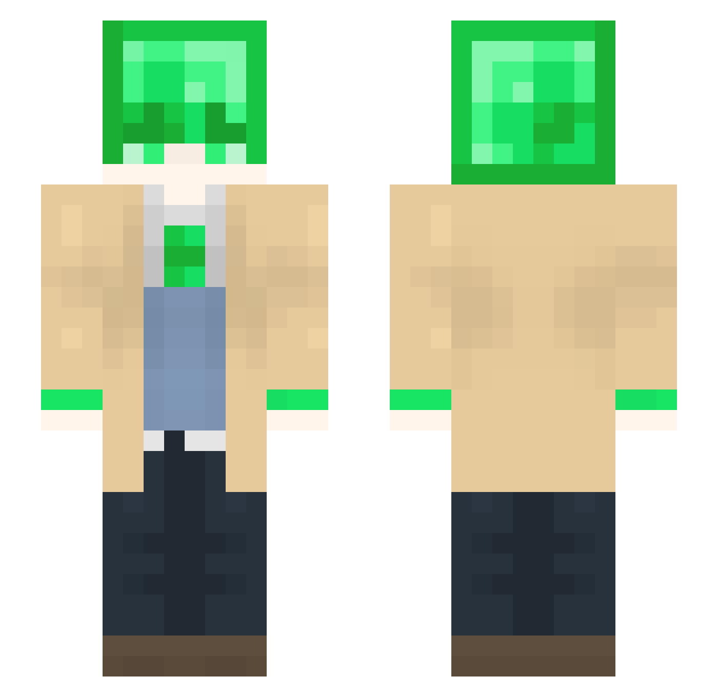 Applegorn Minecraft skin, front and back view