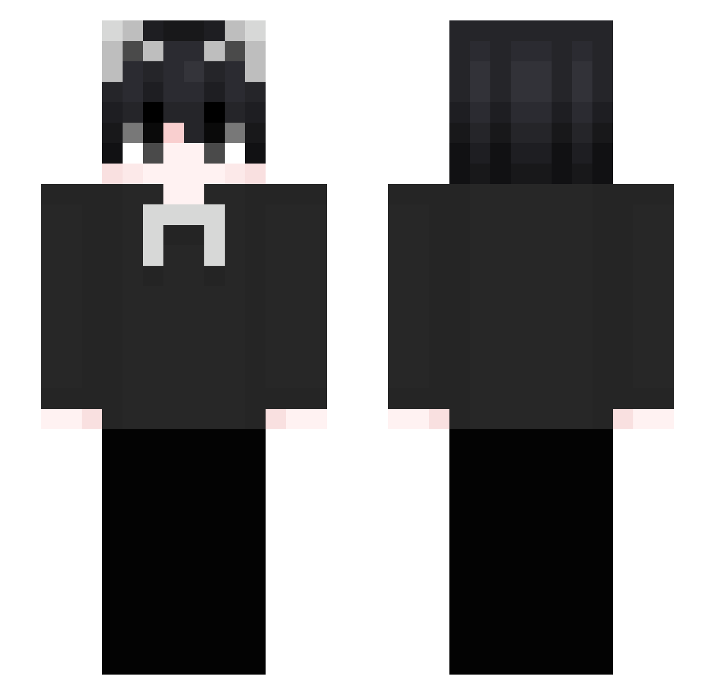 sunnysuwueboy Minecraft skin, front and back view