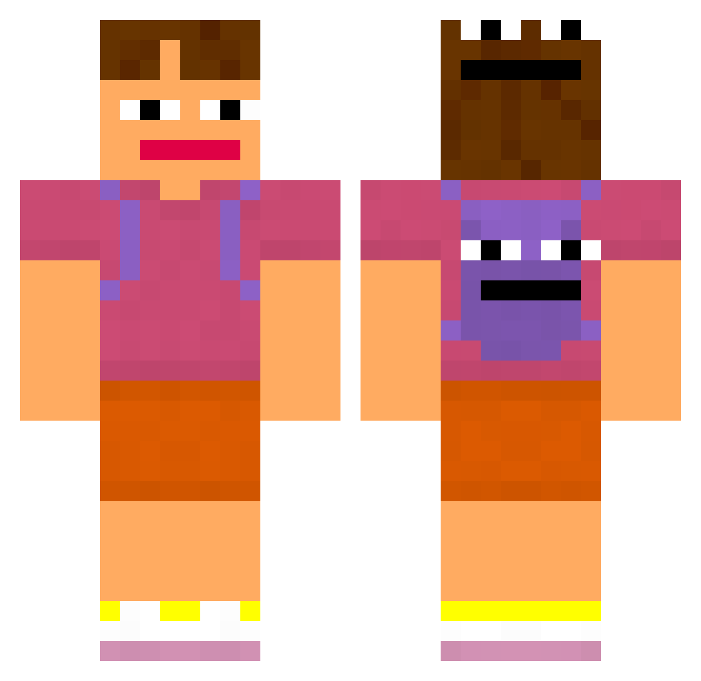 grassgrassgrass Minecraft skin, front and back view