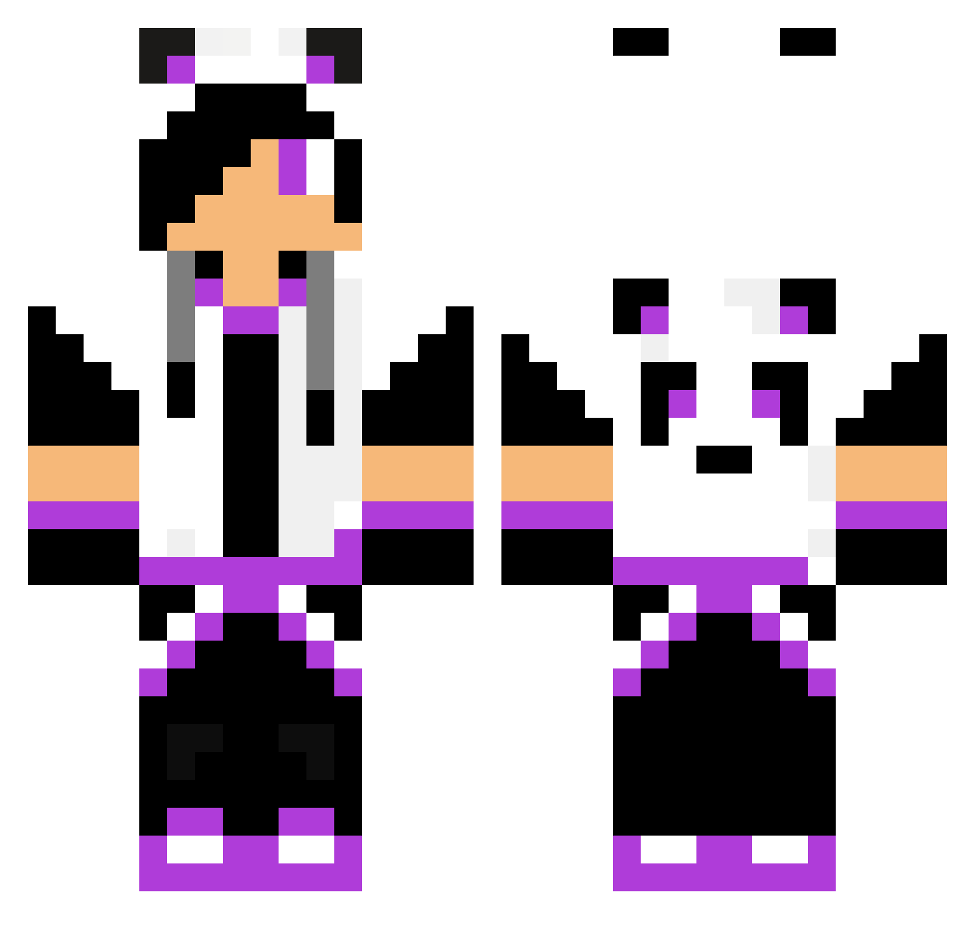 Ziombal Minecraft skin, front and back view