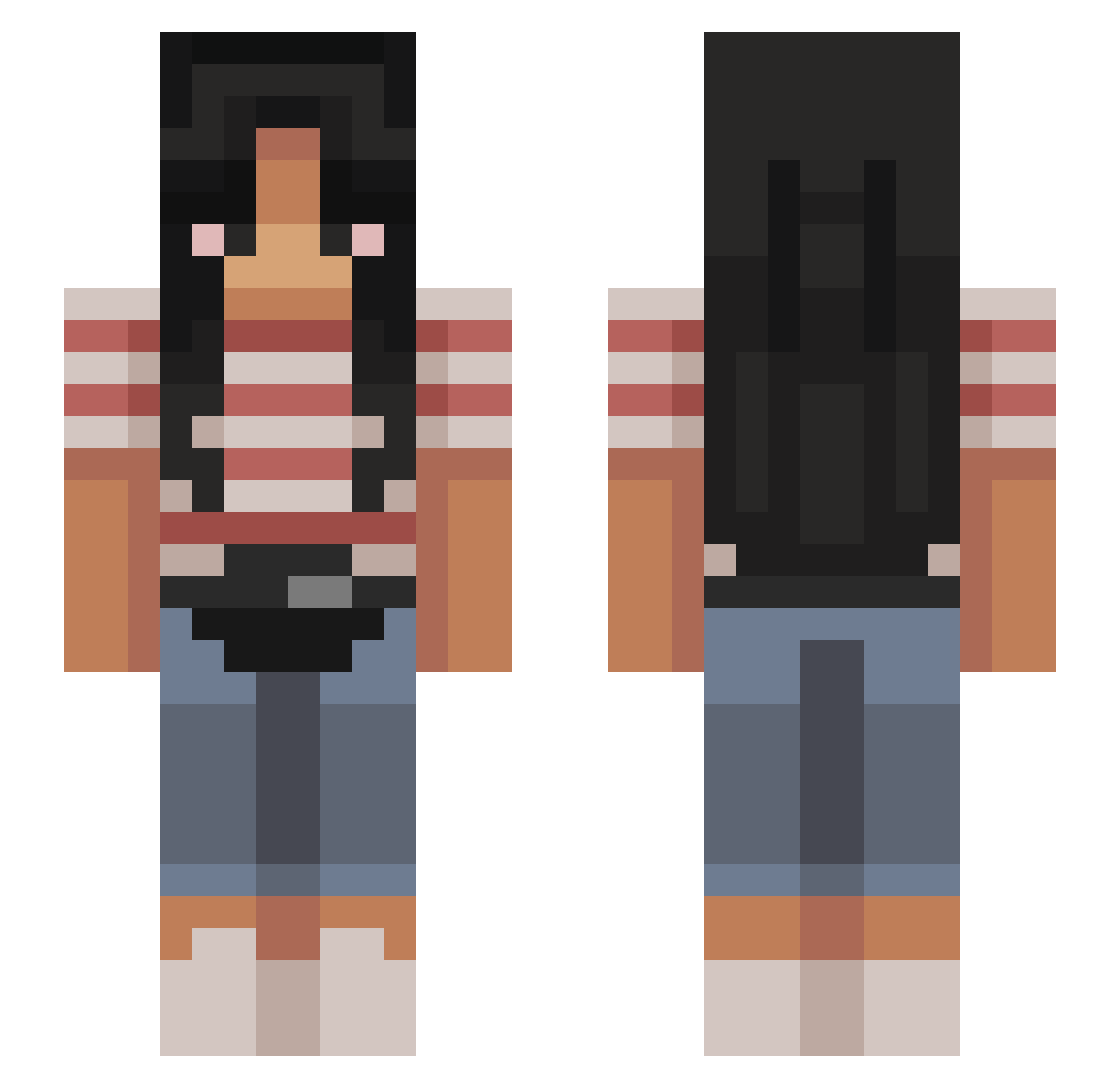 anitaaxo Minecraft skin, front and back view