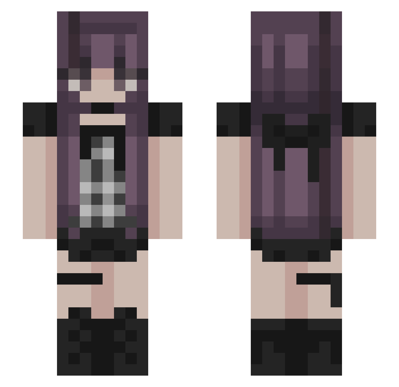 Xoxooox Minecraft skin, front and back view