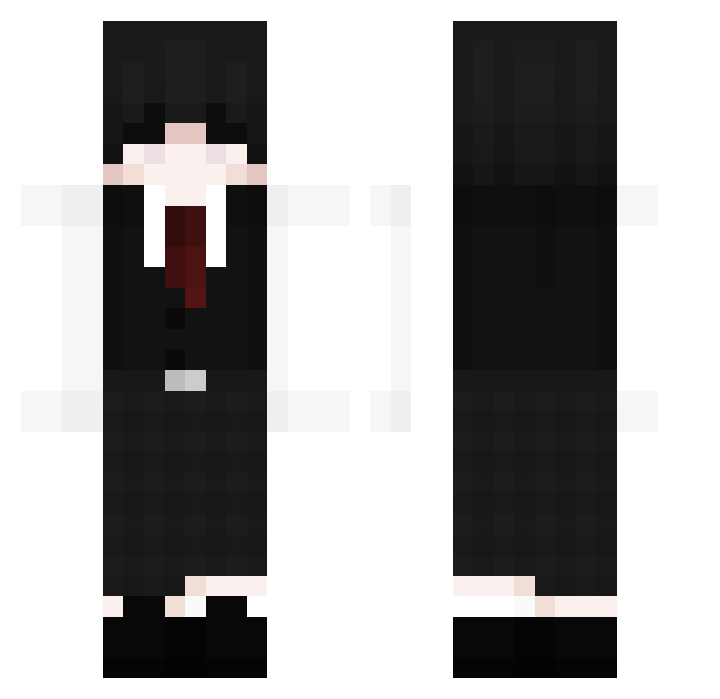 Pnk_Pnda Minecraft skin, front and back view