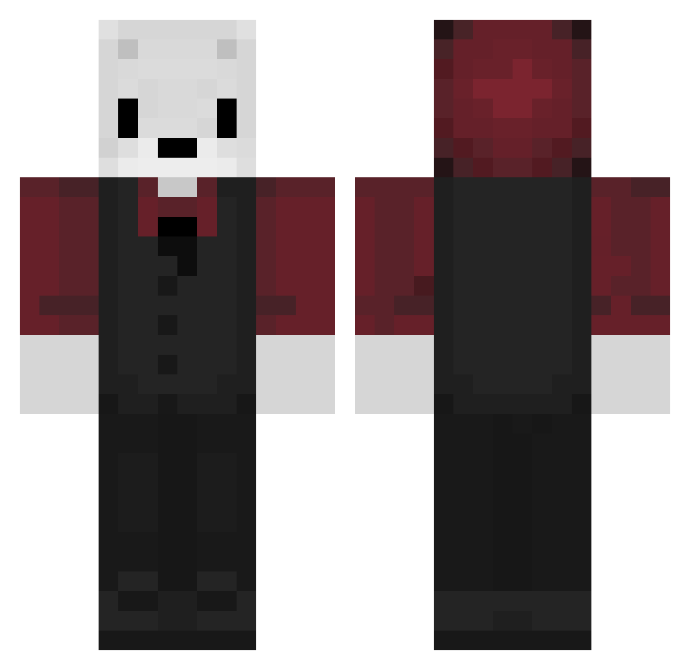 Iwnown Minecraft skin, front and back view