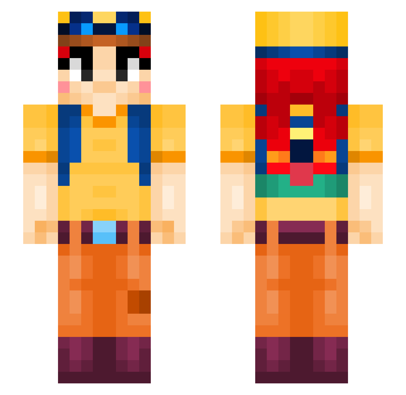 matesi Minecraft skin, front and back view