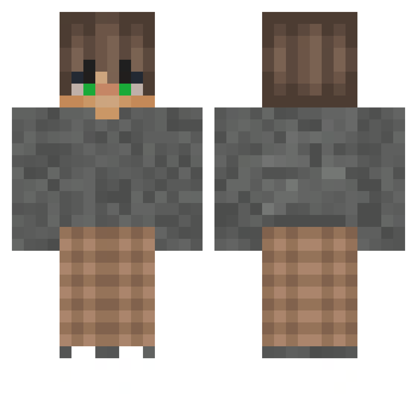 xForski Minecraft skin, front and back view