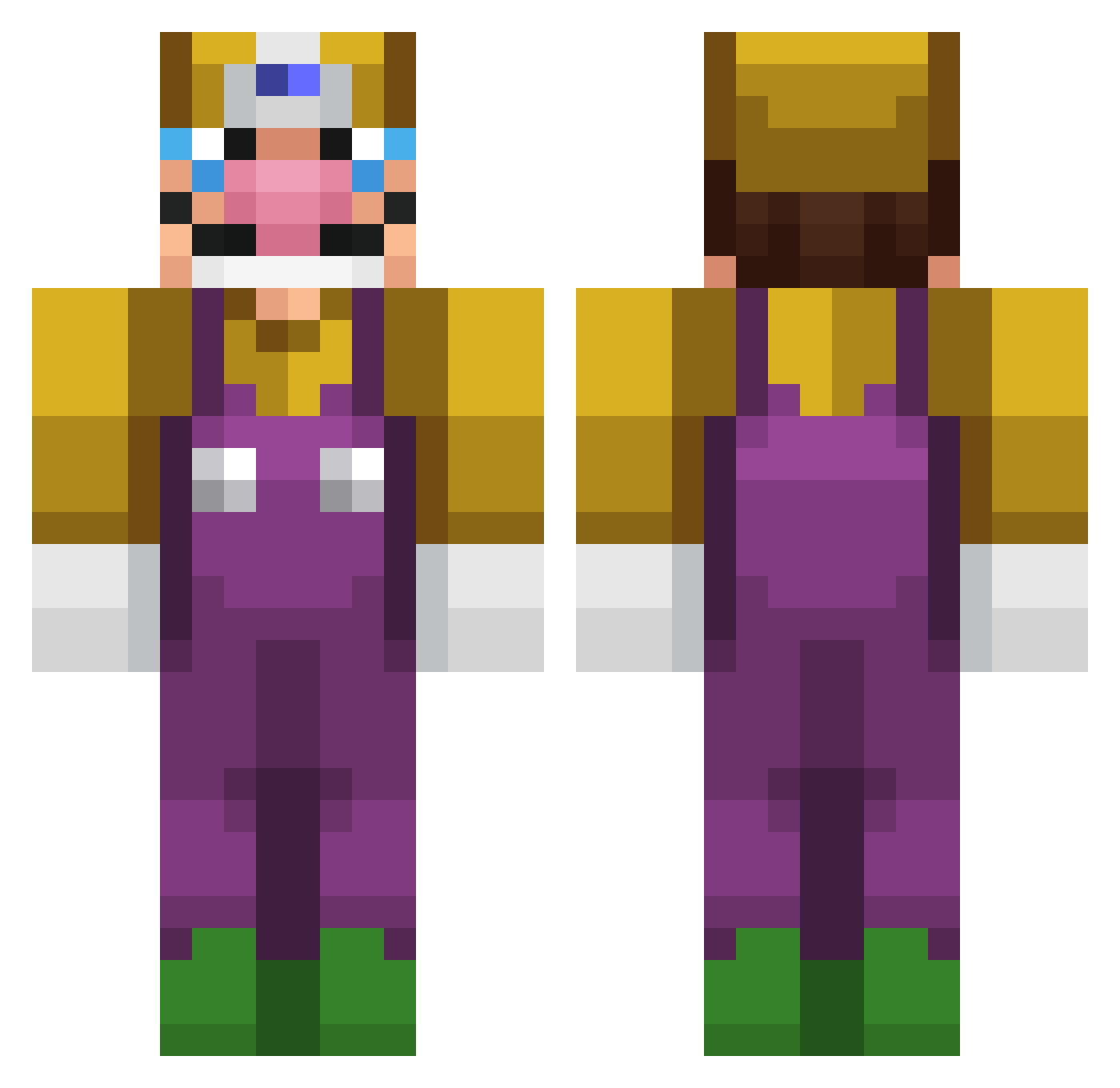 Metopic Minecraft skin, front and back view