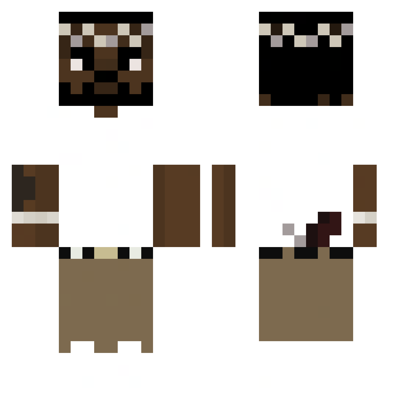 AlexJutsu12 Minecraft skin, front and back view